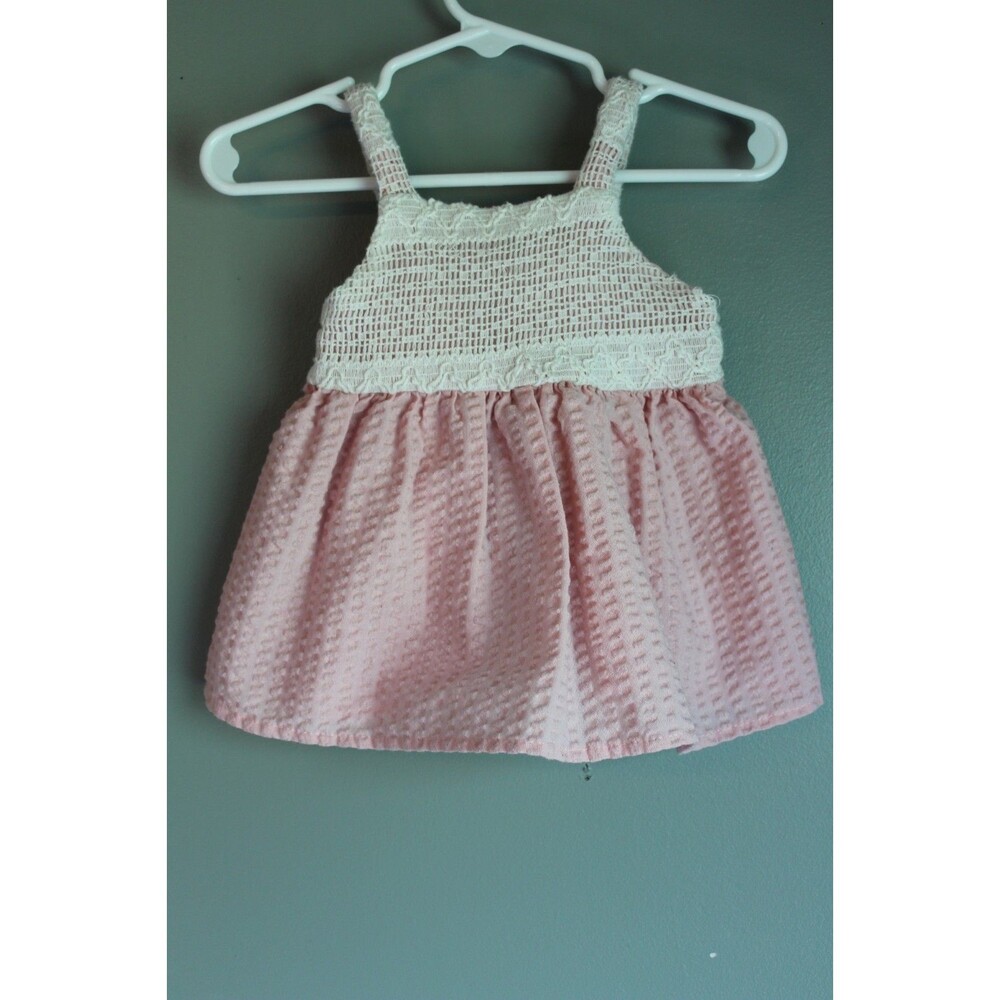 Just Lizzy Baby Girls 12M Pink Tunic Top Crochet Accents